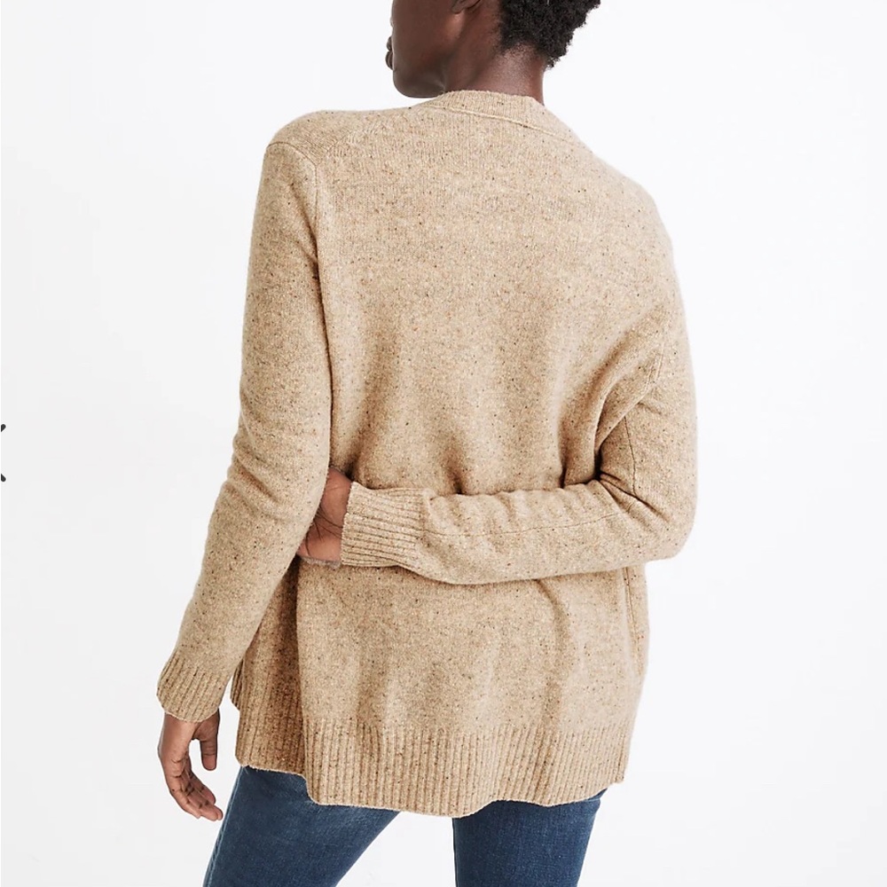 Madewell Merino Wool Cardigan Square Pocket Beige Tan